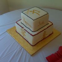 Asian Housewarming This was for a client having an Asian themed housewarming. My first time painting symbols on a cake. TFL