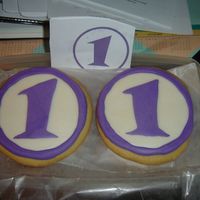 Bailey's 1St Birthday First time attempting to decorate cookies. Design from baby's birthday invitation and done in mm fondant. It wasn't has bad as I...