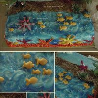 First Theme Cake... I did this at Xiomara's Bakery Basic Baking Class... Basic Puerto Rican Birthday Cake decorated with a Beach Theme... The Sand is...