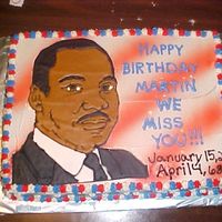 Martin Luther King This is a cake I made for my son's class, they were learning about Martin Luther King and was going to have a birthday party for him (...
