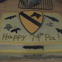 1St Cav This is a cake for my Grandfather's 74th Birthday. He is an Army Veteran. When he saw this cake, he was speachless (and that's...