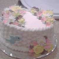 Basketweave Basketweave, with royal icing flowers and colorflow birds