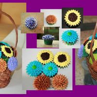 My First Cupcake Flowers & Bouquet I had bought a cupcake book and saw the sunflower. I decided to try them out in mini cupcakesthen I just got inspired and kept playing with...