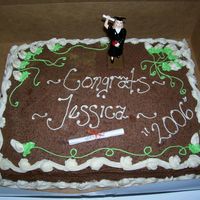 Graduation Cake For Friend made cake, had disaster after disaster, my buttercream was not holding for my flowers, so i ended up using buds instead. my choc...