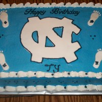 Tarheels Cake This is a Tarheels cake done in buttercream with fondant accents. I wanted to thank Kitagrl for the idea for this cake.