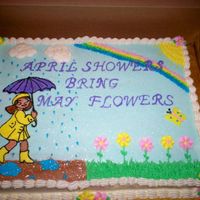 April Showers Bring May Flowers I was asked for a cake for April showers and this is what I came up witheverything is buttercream.