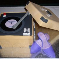 Record Player With Purple Dancing Shoes 