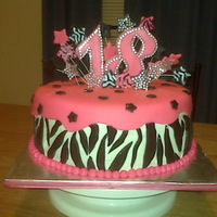 Small Pink/zebra Zebra and pink (this seems to be really popular, lol) . Inspiration taken from many here on CC. BC with Fondant zebra and pink top.