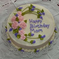 Rose Birthday Cake Carrot cake with Decorator Cream Cheese icing (CC's) and royal icing roses.