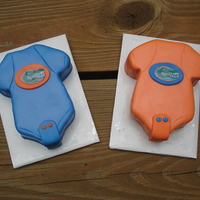 Florida Gators Onsies I made these onsies for a friend who is a huge Florida Gators fan. These mini cakes were made with a cookie cutter and covered in fondant...