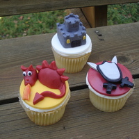 Fairy Tale Cupcakes These are the cupcakes for the boys who attended the party. Check out the girl's cupcakes too in my photos.