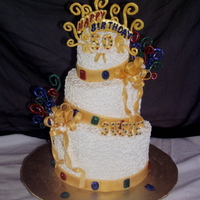 Bejeweled 50 Th Gold Topsy Turvy This is the second topsy turvy cake I have made. I am really happy how it turned out,however i think I need more work on the angles of the...
