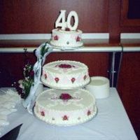40Th Anniversary Cake My in-laws' cake. I matched the original colours of their wedding cake.