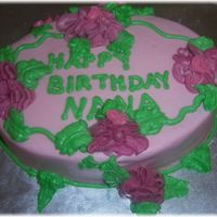 Mil Birthday Cake Chocolate cake pink frosting. I LOVE pink! I had a great time decorating this one with my daughter.