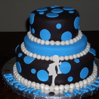 Blue And Brown CAKE MADE TO MATCH THE BABY SHOWER INVITATIONS.
