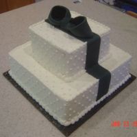 Square Wedding Cake Black Fondant Ribbon red velvet cake w. buttercreamblack bow and ribbon fondant