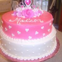 1St Birthday Party Princess cake airbrushed cake w/ fondant roses