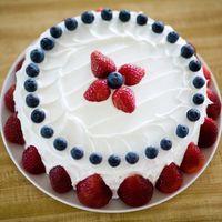 Simple 4Th Cake Just a simple cake made up at the lake this past weekend. Of course, did the colored layers with blue b/c filling