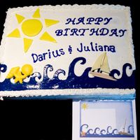 Sailboat Sheet cake made to match the invite. Not super excited about it, but mom loved it, and that's all that matters right? LOL SIF for the...