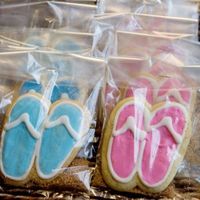 Flip Flop Cookies Cookies made as party favors for my girls' b-day guests. The "sand" is raw sugar. They were SO yummy!