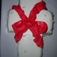 Cross This was for a church's women's group meeting. It's a choc. cake to represent sin, covered in white to represent the purity...