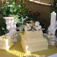 Square Wedding Cake In Ivory Buttercream My first wedding cake ever made.