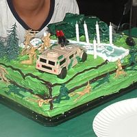Army/military Cake This cake was my first decorated cake and was before I found cakecentral. Thank God I had toys to put on it!!