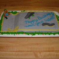 Skateboard Cake I made this for my son's eighth birthday. It was buttercream dream frosting, fondant figures, and red velvet cake. The boys loved it...