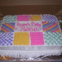 Baby Shower Quilt Cake This is a white cake w/all BC. This cake was inspired by "JW"
