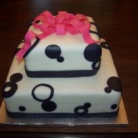 Polka Dot Shower! This was for a black and white polka dot themed wedding shower. The bride wore a hot pink dress so I added the hot pink bow to match! First...