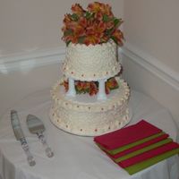 My 6Th Wedding Cake Butter cake w/ cream cheese icing made for a very small wedding.