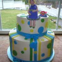 Pretty Pregnant Lady I got the idea from the many other pregnant lady cakes on CC! It was very fun to make.