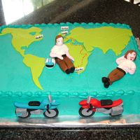 Tommy's Long Way Round Cake My son is a big fan of the motorcycle adventures of Ewan McGregor and Charley Boorman. He planned his 6th birthday party based on their...