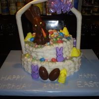 Easter Basket I had some trouble with this one. I stuck the chocolate bunny on and the border slid down the cake, but they still liked it.