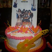 Guitar God/kiss Fan Birthday Cake For My Hubby My husband turned 39 and asked me for a cake the day before (after he repeatedly denied for months that he wanted a cake). So, since he...