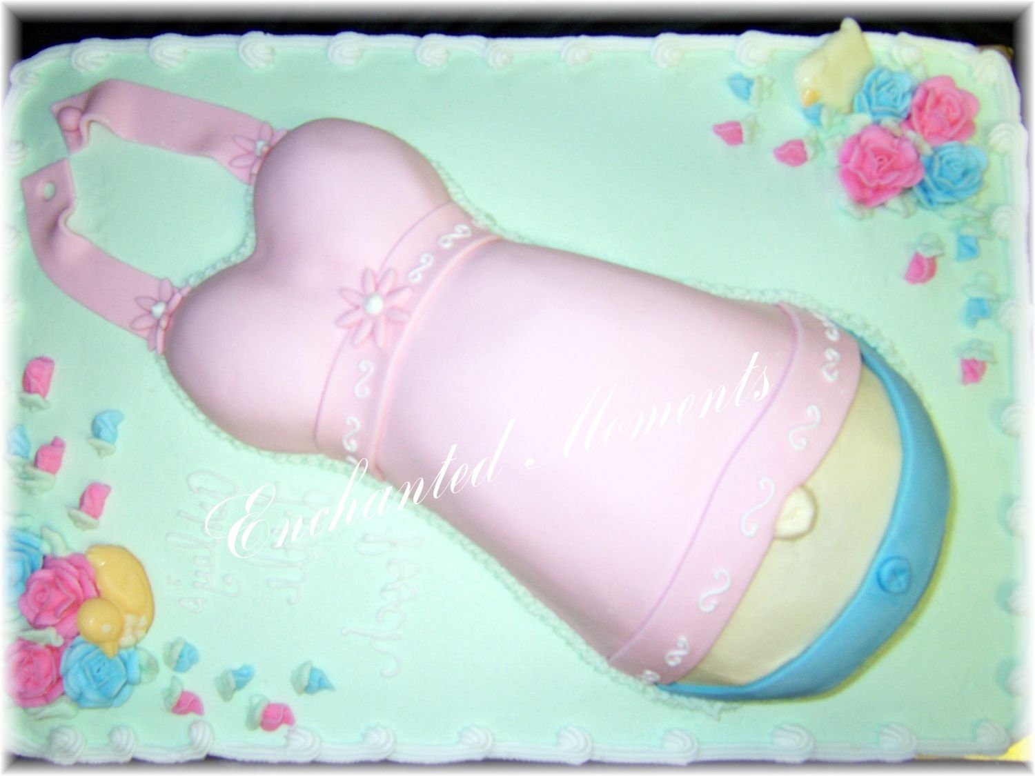 Welcome Baby cake is bc and dress is fondant