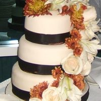 Fall Birthday Fresh flowers on a fondant covered cake