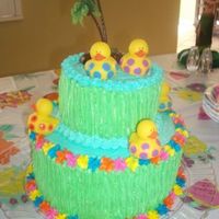 Baby Luau Cake Double layer 10" and 6" on top for a Luau Baby Shower Cake. Many thanks to kelleym for her idea!