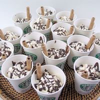 Starbucks Cupcakes My son is a barista and I made these for his co-workers. They are such a great bunch. Black Russian cupcakes, godiva chocolate liqueur SMBC...