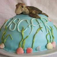 Christening Cake With The Turtle From "finding Nemo" 