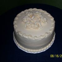 Sample Wedding Cake This is a lemon cake with buttercream frosting.