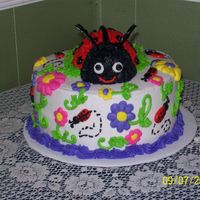 Ladybug Cake This cake is an 8 inch round, done in buttercream. I did this cake for a church auction. The money raised will go to missions. It was a joy...