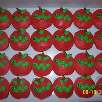 Apple Cupcakes These cupcakes were for my granddaughter's first grade class. Frosted with buttercream.