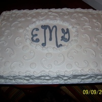 Bridal Shower Cake A half sheet cake, vanilla cake with buttercream frosting.