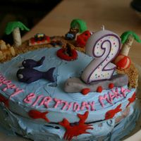 Beach & Ocean This was baked for my daughter's 2nd birthday. The animals are marzipan.