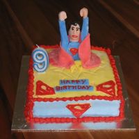 Superman Birthday Cake Superman cake made for my Grandson.