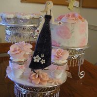 Girl Gum Paste girl and painted roses/