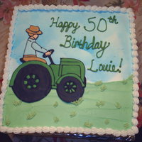 Farmer's Birthday Color Flow decorations with air brushed clouds