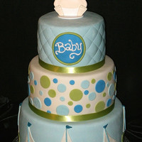 Blue And Green Baby Shower Cake 