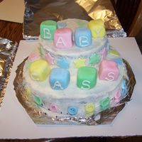 My Baby Cass Cake! This cake was for my teachers going away party because she was having a baby. The blocks and stars are made out of fondant and the rest is...